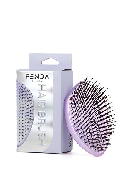 Profesyonel 4 Pinli Oval Mor Saç Fırçası 