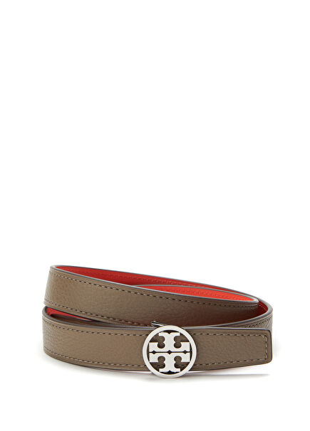 Dark Beige Women's Leather Belt