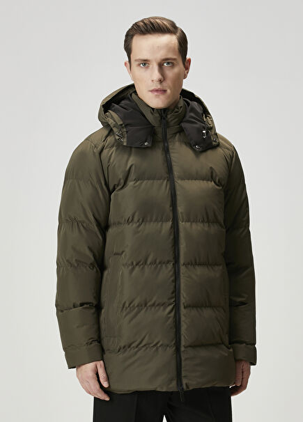 Khaki Hooded Puff Coat