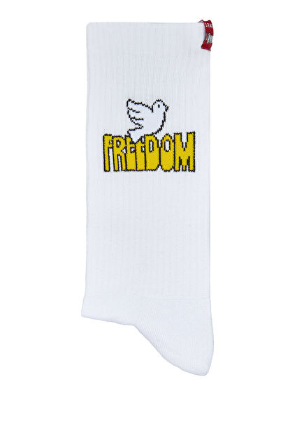 Freedom Organik Pamuk Beyaz Erkek Spor Çorap