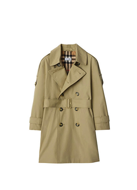 Anthony Beige Gabardine Unisex Kids Trench Coat