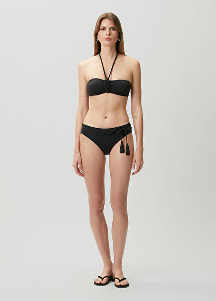 Siyah Püskül Detaylı Bikini Takımı