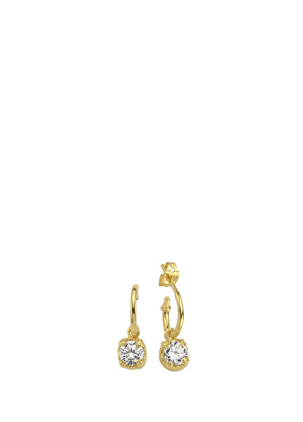 Diamond Hoop 24 Ayar Altın Kaplama Kadın Küpe 