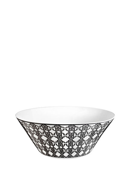 Monogram Black & White Patterned Porcelain Serving Bowl 26 cm