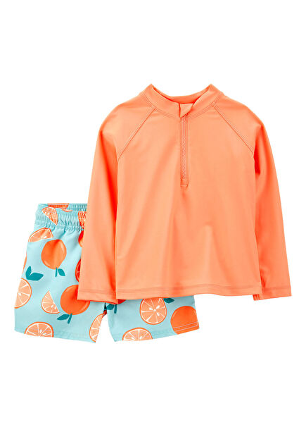 Renkli Erkek Bebek 2'li Mayo Seti