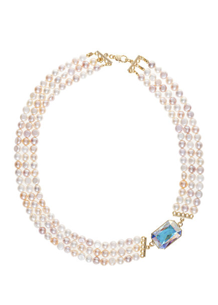 Carmen 22K Gold Plated Women's Pearl Necklace