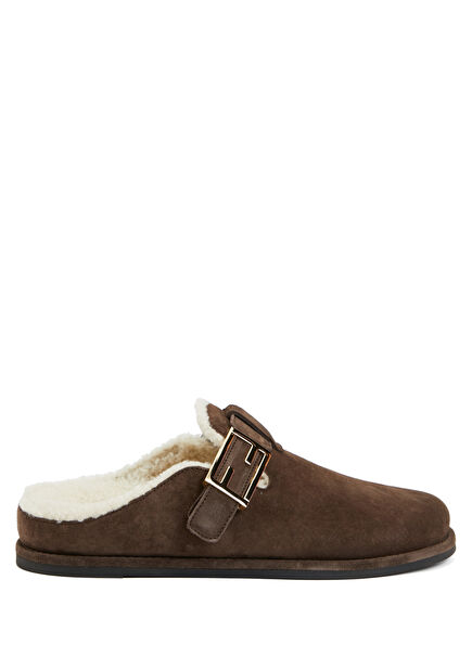 Brown Women's Leather Slippers