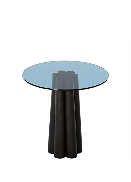 Thales Black Solid Blue Glass Coffee Table