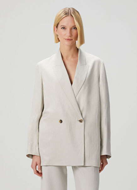Light Grey Silk Blazer