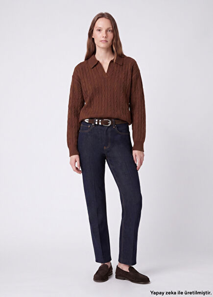 Straight Fit Navy Blue Jeans