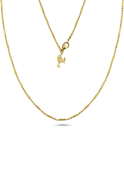 Pera Kuş Detaylı 24 Ayar Altın Mikron Kaplama Kadın Kolye