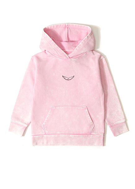 Pink Hooded Girls Sweater
