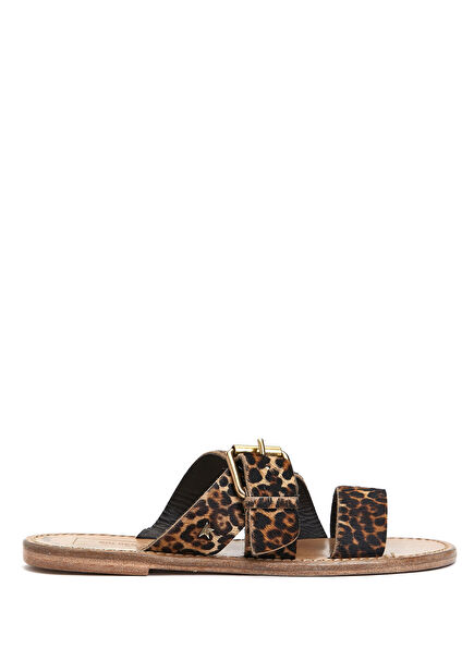 Margaret Leopard Women's Leather Slippers