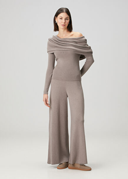 Taupe Knit Trousers