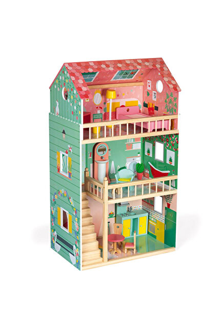 Wooden Happy Day Dollhouse