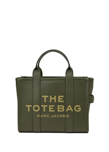 Medium Haki Kadın Deri Alışveriş Çantası