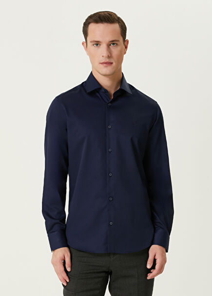 Comfort Fit Navy Blue Shirt