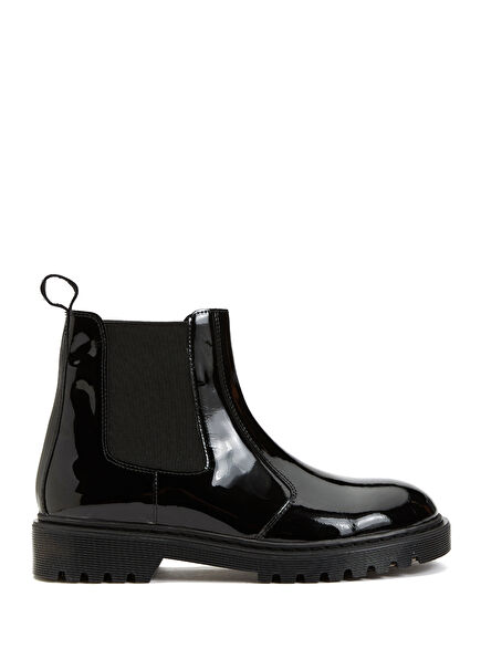 Black Women's Patent Chelsea Boot
