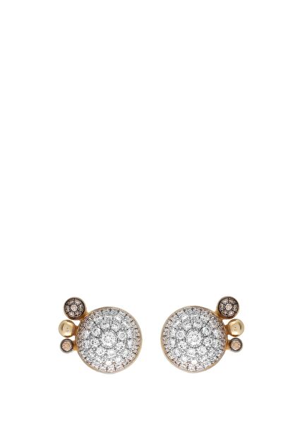 Bubble Glow Pırlantalı Kadın Altın Küpe