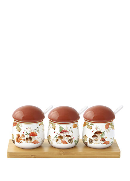 Autumn Breeze Porselen 3'lü Kavanoz Seti