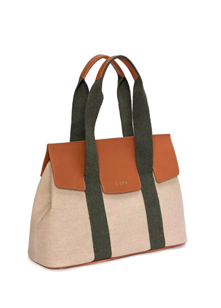 Sienna Cream Brown Canvas Women's Shoulder Bag