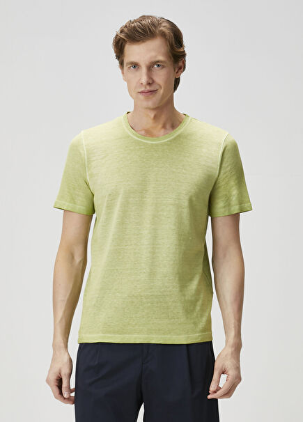 Yeşil Keten T-shirt