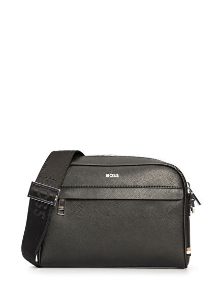 Zair Black Men's Leather Crossbody Bag