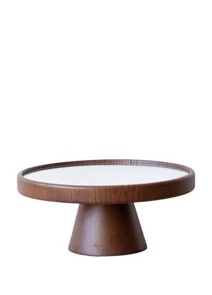 Forest Yuvarlak Dönen Ahşap Sunum Tepsisi 16 x 36 cm