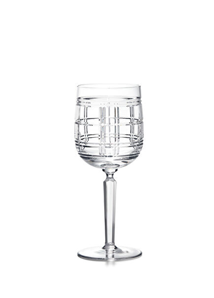 Hudson Plaid Crystal Glass Red Wine Glass