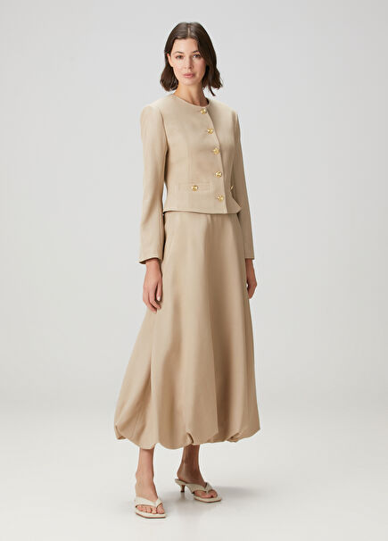 Aubrey Beige Midi Skirt