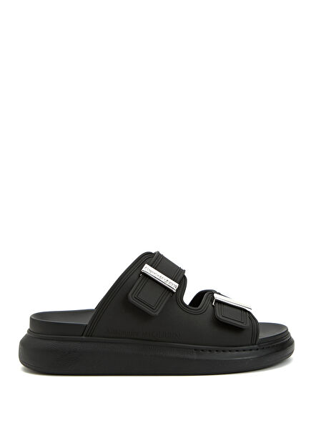 Black Silver Women's Beach Slippers