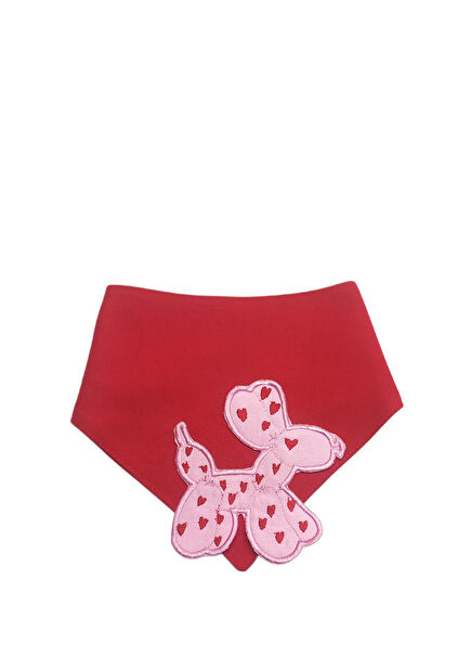 Red Embroidered Cat and Dog Bandana