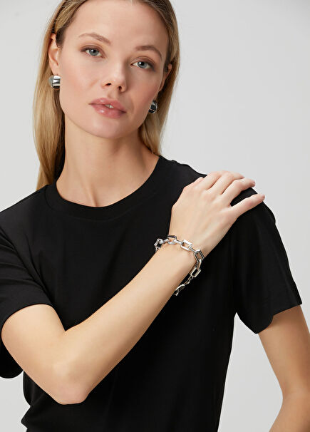 Silver Baget Taşlı Kadın Bileklik