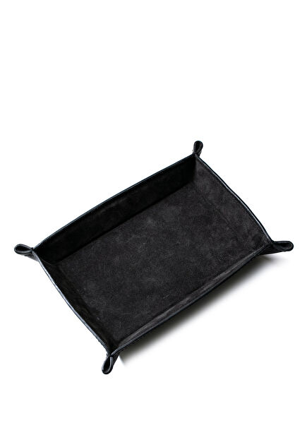 Handmade Leather Anthracite Luxury Tray