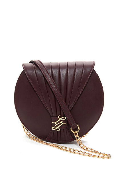 Anora Bordo Deri Kadın Omuz Çantası