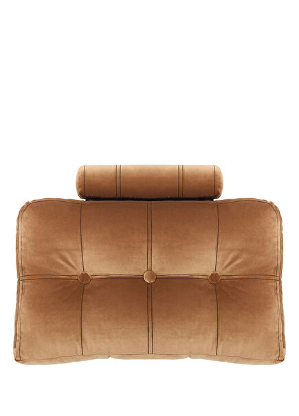 Balin Detailed Camel Beige Velvet Cushion 40 x 65 cm