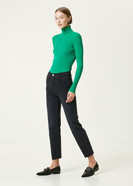 Stove Pipe Siyah Jean Pantolon