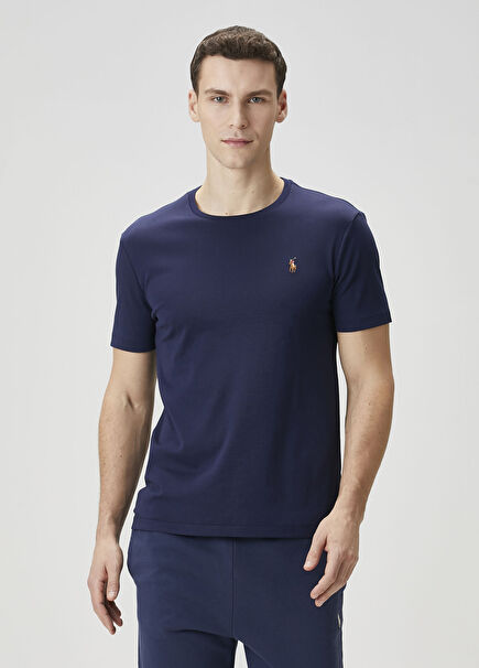 Lacivert Logo Nakışlı T-shirt