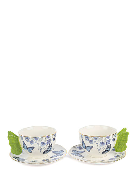 Butterfly Lovers Porselen 2'li Çay Fincan Seti