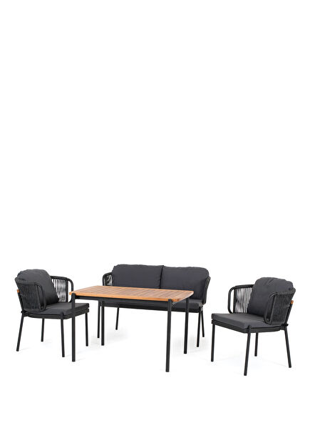 Ban Siyah İroko Bahçe Masa Takımı