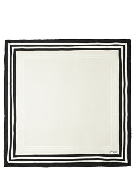 Nude Logo Patterned Silk Scarf