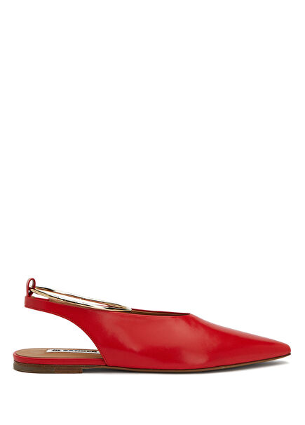 Red Leather Ballet Flats