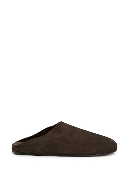 Brown Men's Suede Slippers