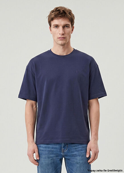 Oversize Lacivert T-shirt