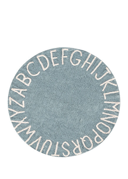 Round ABC Vintage Mavi Natural Çocuk Odası Halısı 150 cm