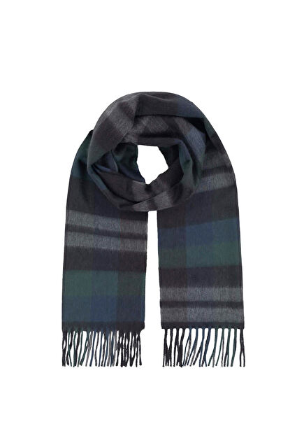 Plaid Patterned Men's Cashmere Scarf