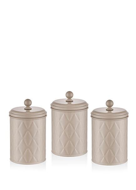 Prizma Karamel Galvaniz Çay Şeker Kahve Kavanozu