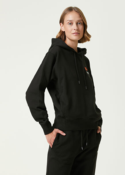 Siyah Kapüşonlu Sweatshirt
