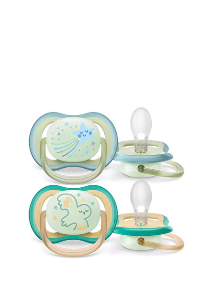 Ultra Air Night Star Bird 0-6 Months 2-Pack Pacifier