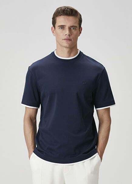Lacivert Kontrast T-shirt